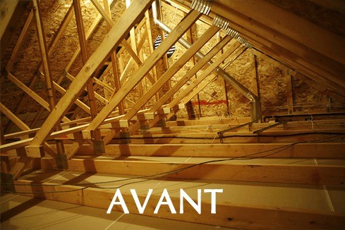 Isolation des combles - Avant/Après avant